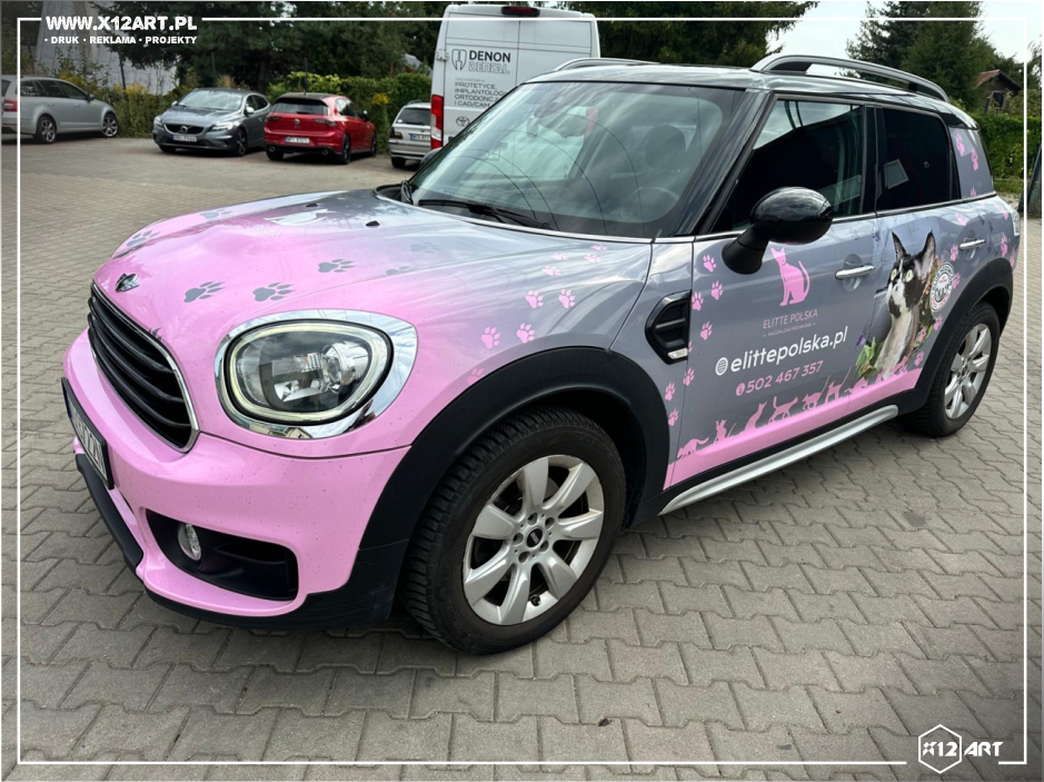 Mini CountryMan dla hodowcy kotów Devon REX – firmy Elitte / Projekt i oklejenie od X12ART